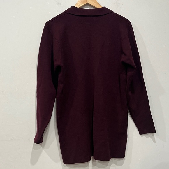 Eileen Fisher Notch Collar Wool Jacket Cardigan in Plum size M - Picture 7 of 8